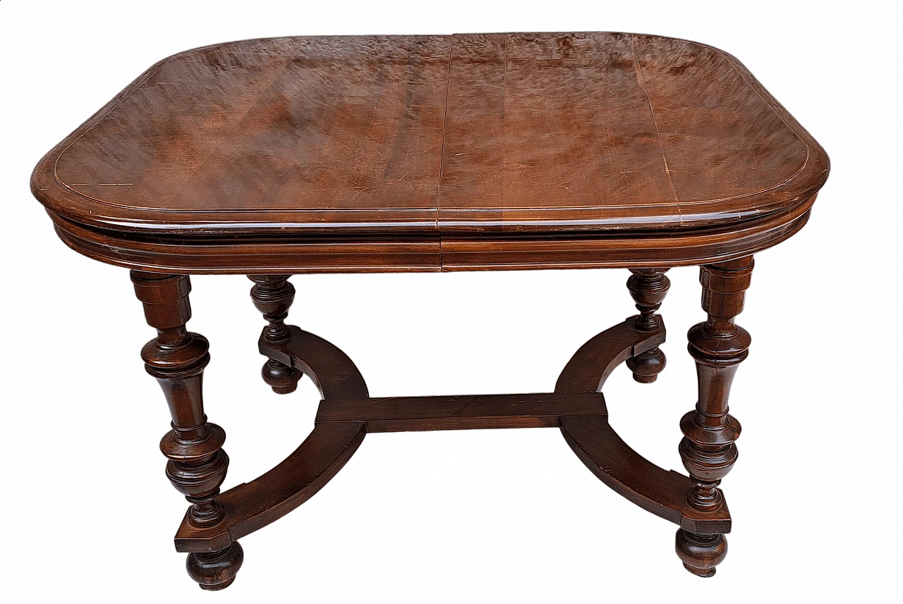 Tavolo da pranzo allungabile in noce, inizio '900 8