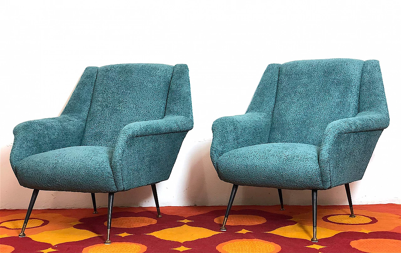 Pair of armchairs by Gigi Radice for Minotti, 1960s 1