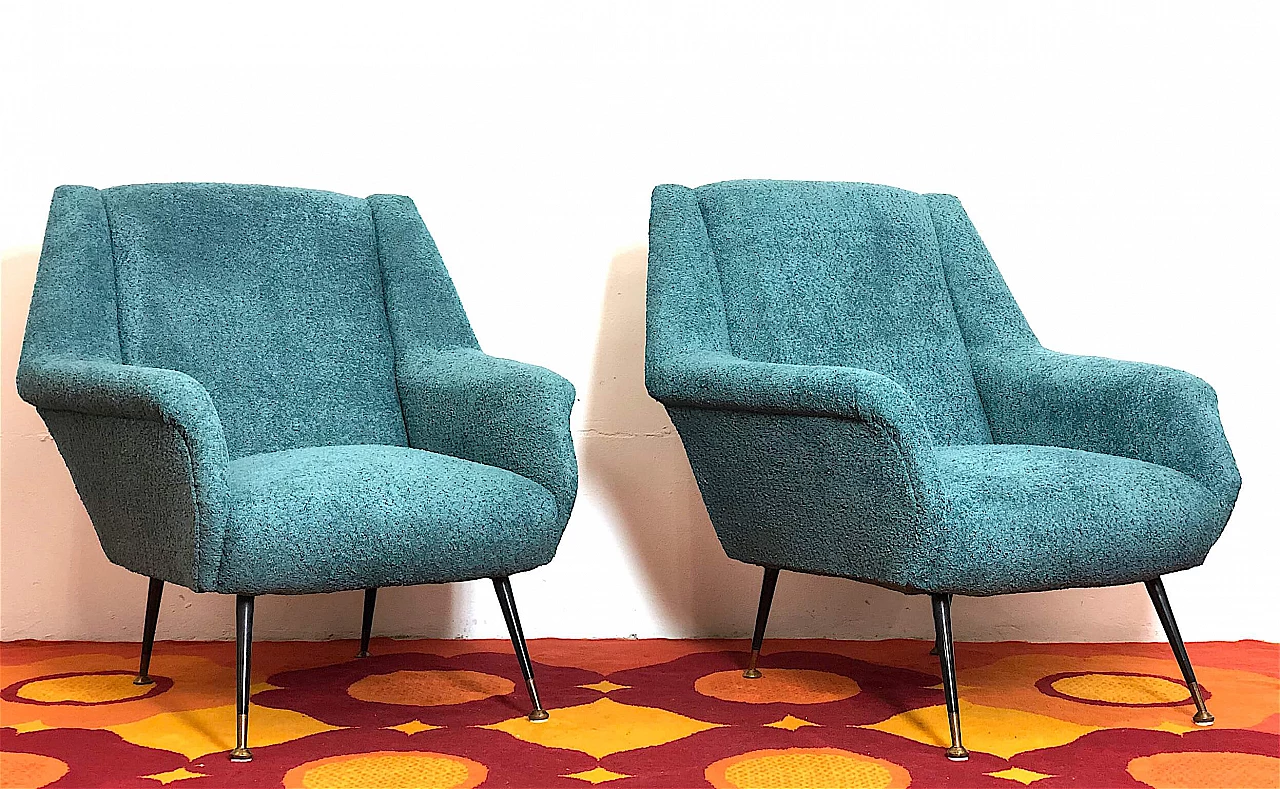 Pair of armchairs by Gigi Radice for Minotti, 1960s 2