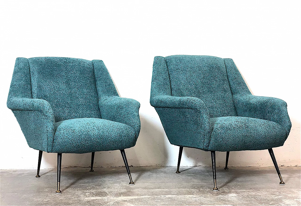 Pair of armchairs by Gigi Radice for Minotti, 1960s 4