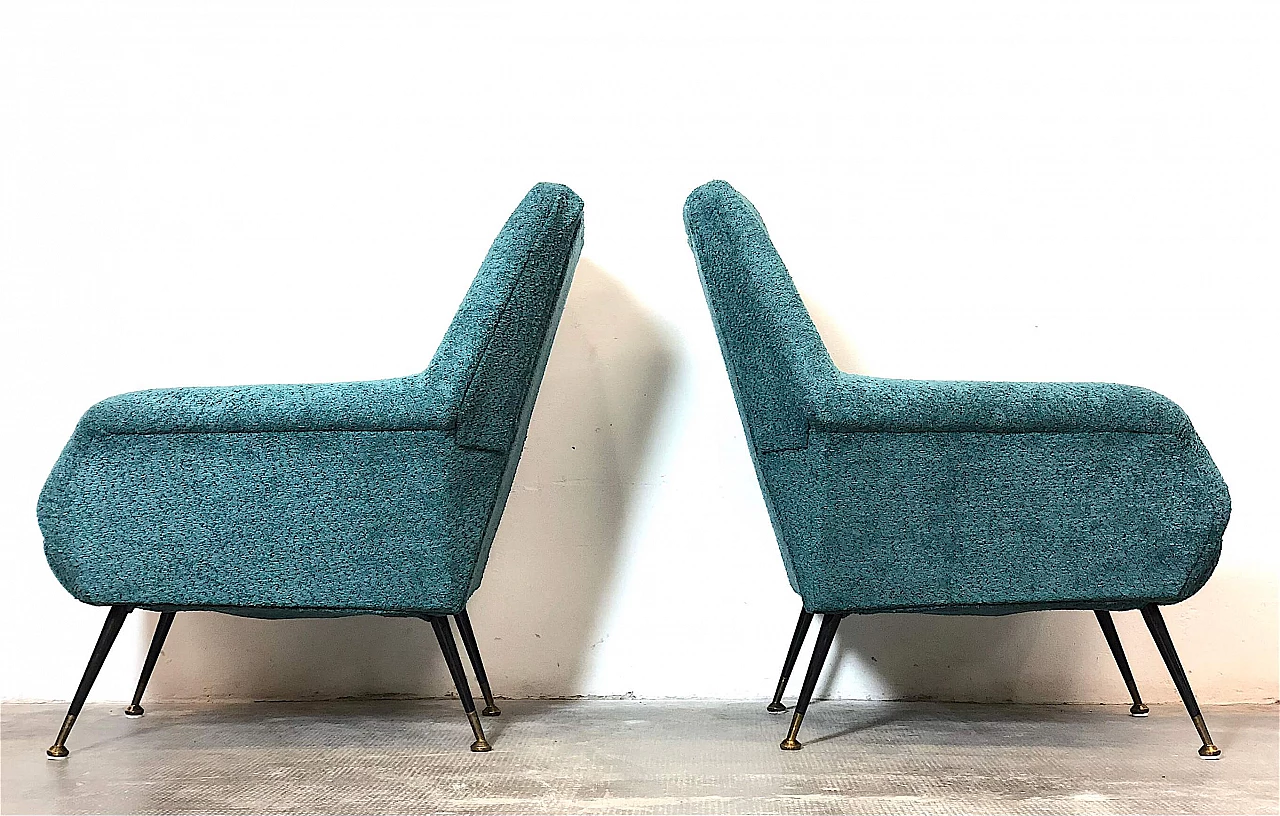 Pair of armchairs by Gigi Radice for Minotti, 1960s 7