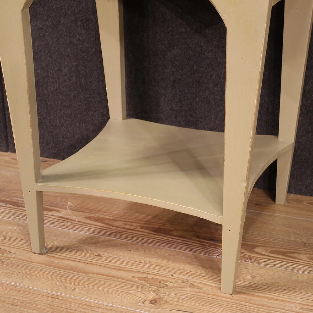 Pair of carved wooden bedside tables with drawer, 1980s 11