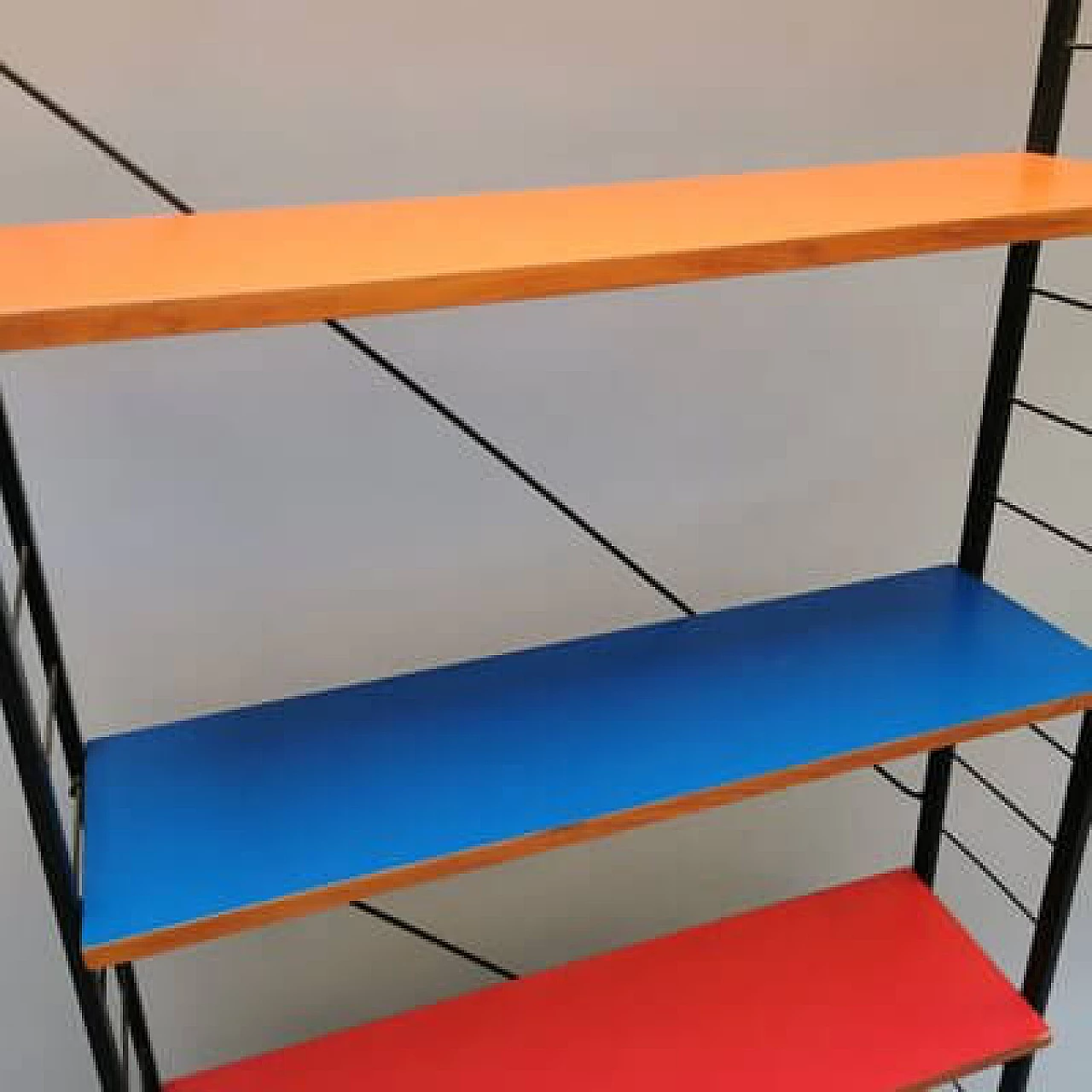 Bookcase with coloured formica shelves, 1960s 5