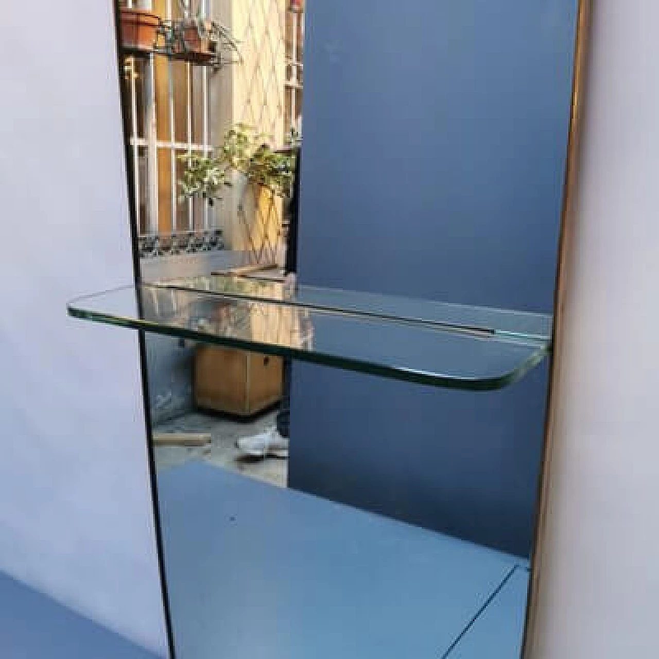 Mirror with glass shelf, 1970s 8