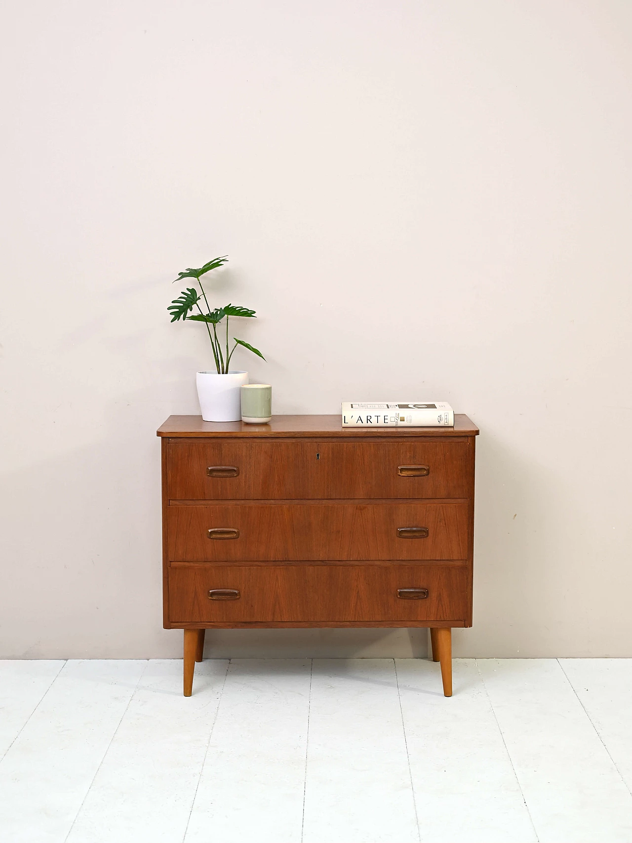 Teak dresser with three compartments, 1960s 1