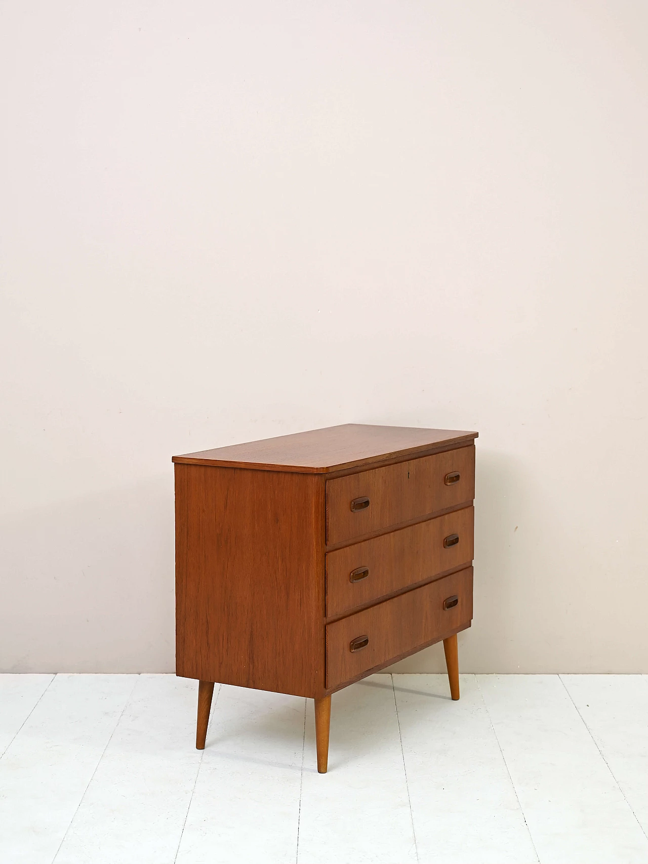 Teak dresser with three compartments, 1960s 3