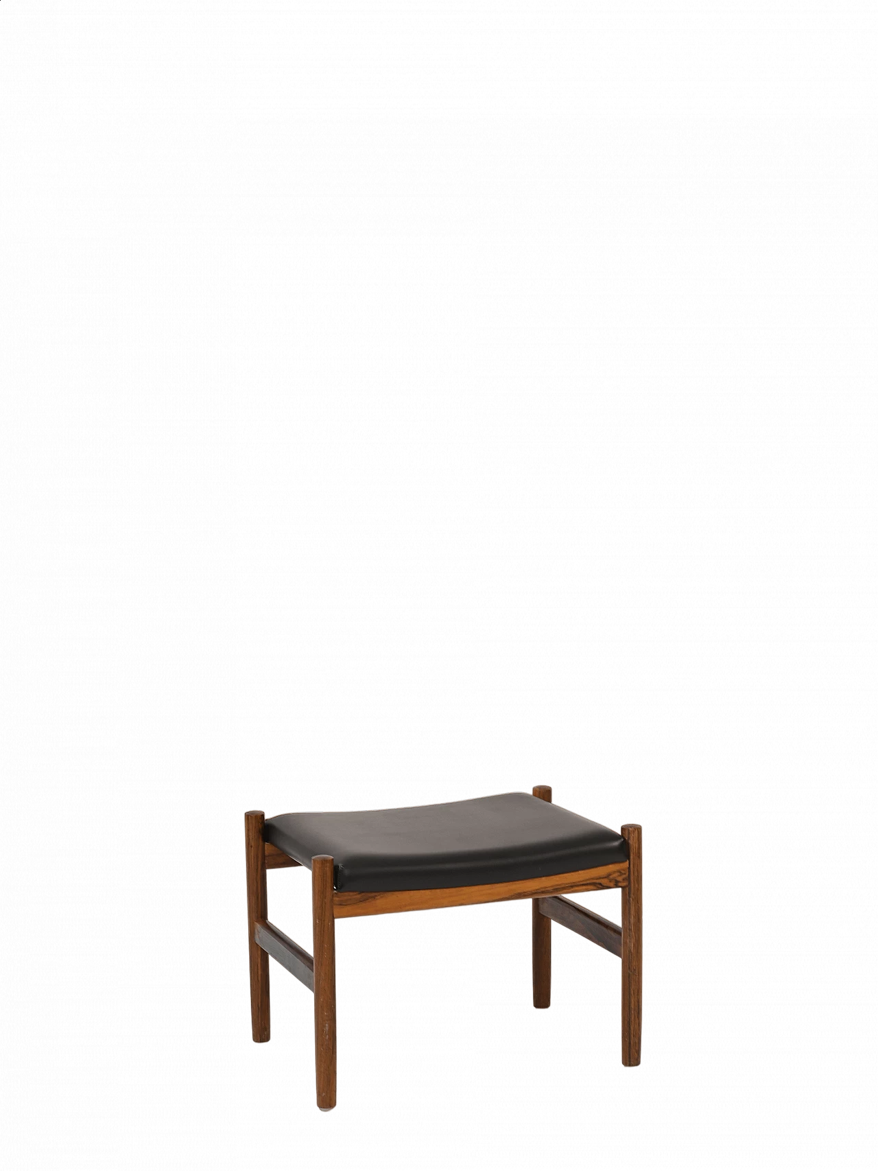 Sgabello danese in palissandro e pelle, anni ’60 10