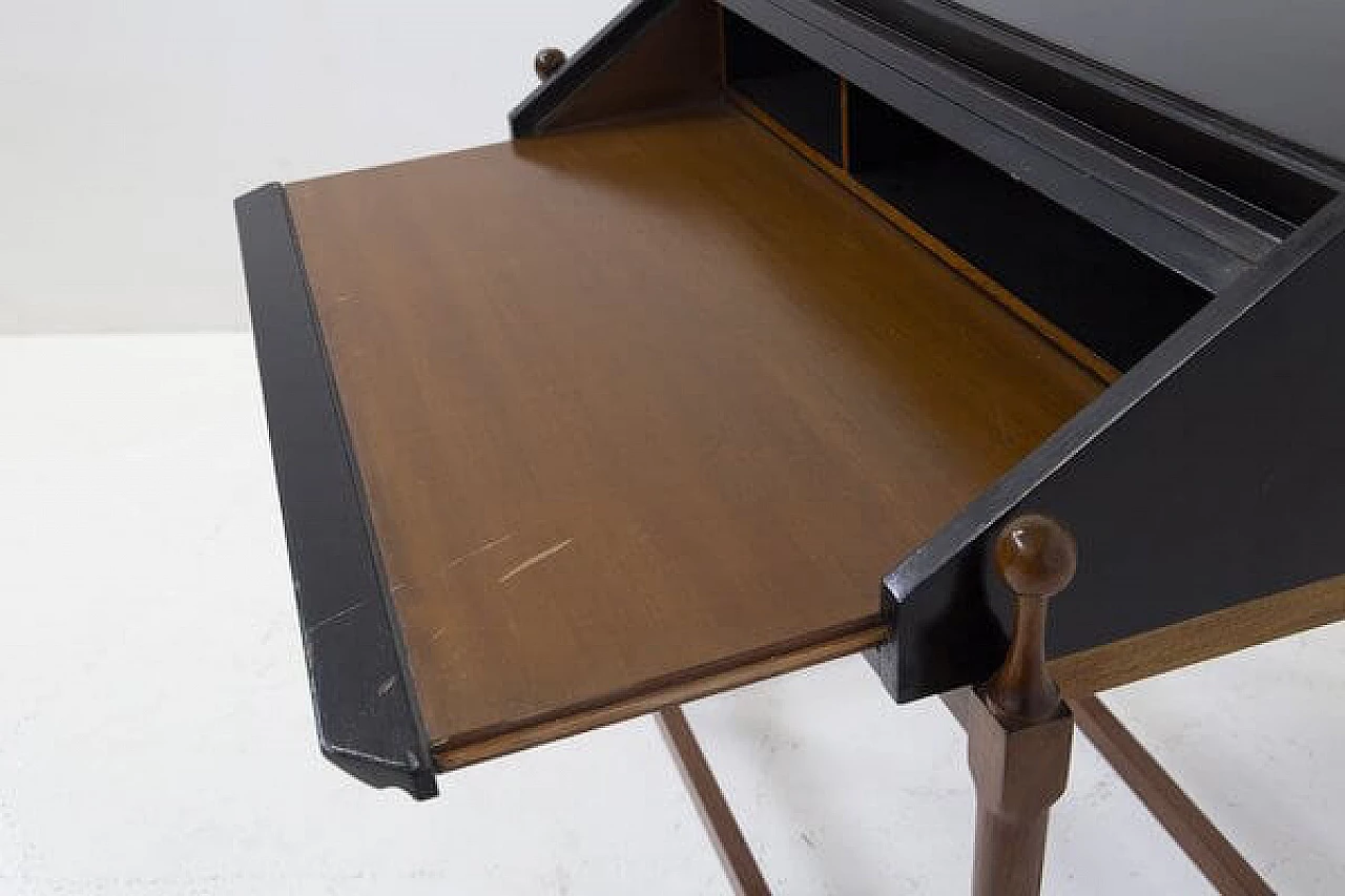 Wooden desk with casters by Fratelli Proserpio, 1950s 5