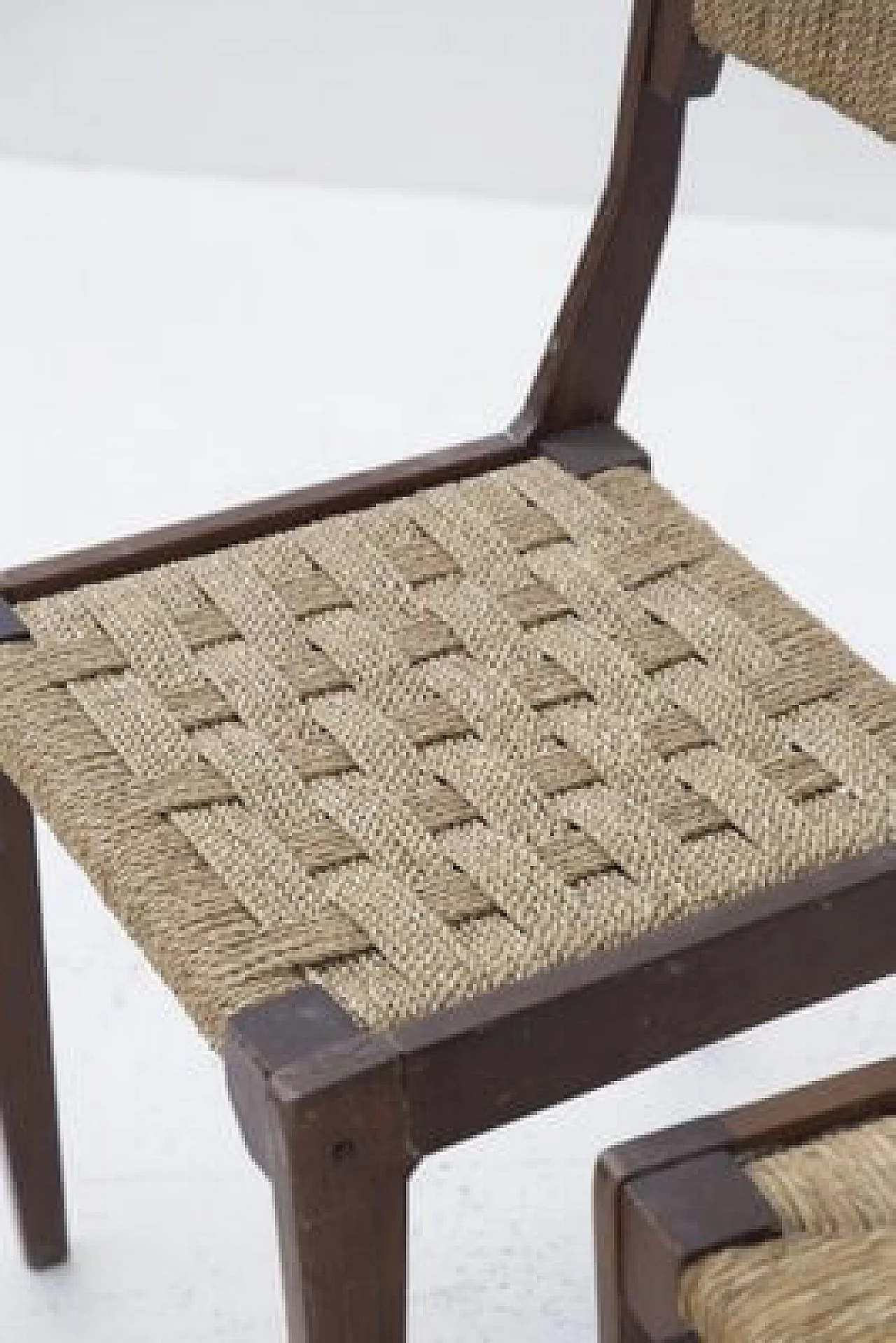 4 Sedie in legno con seduta in paglia di Carlo Santi per Arform, anni '50 8