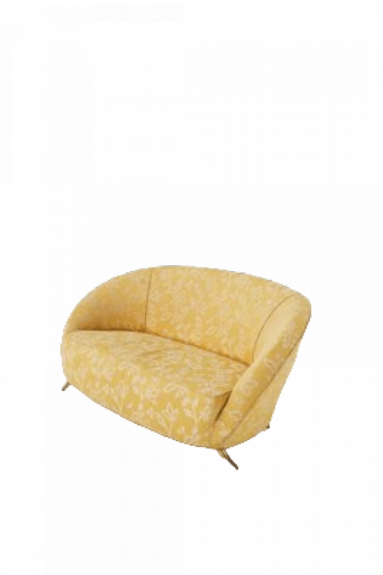 Divano in tessuto floreale di Isa Bergamo, anni '50 15