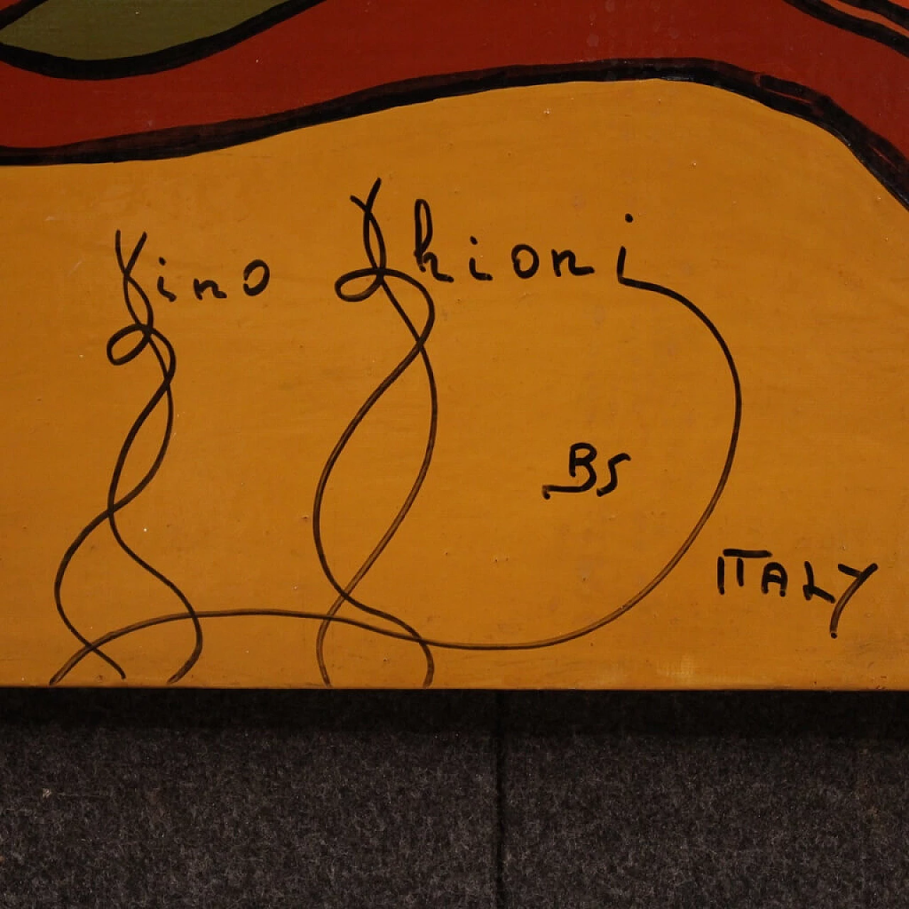 Gino Ghioni, Crocifissione, dipinto a tecnica mista su tela, anni '90 4