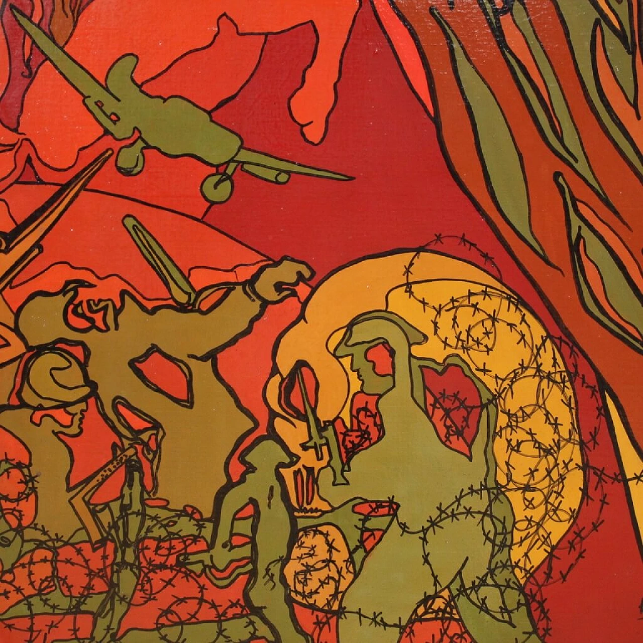 Gino Ghioni, Crocifissione, dipinto a tecnica mista su tela, anni '90 8