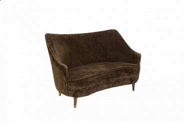 Velvet sofa by Gio Ponti for Casa E Giardino, 1950s