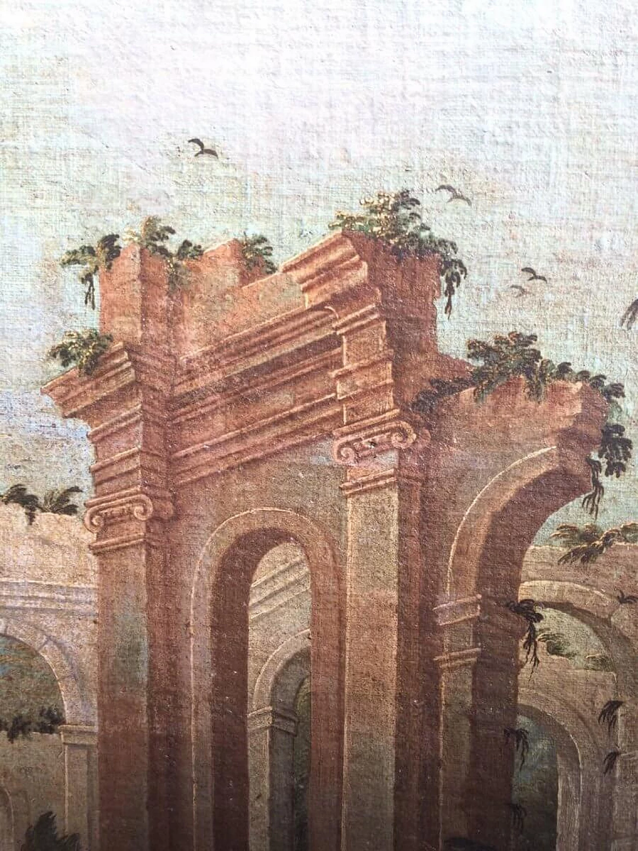 Fantasy landscape with ruins, oil on canvas, late 18th century 2
