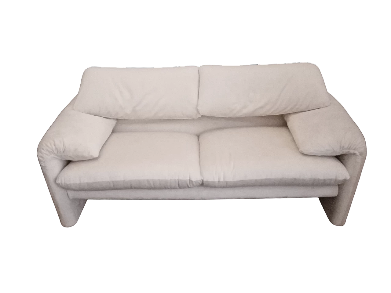 Maralunga two-seater sofa by Vico Magistretti for Cassina, 1980s 5