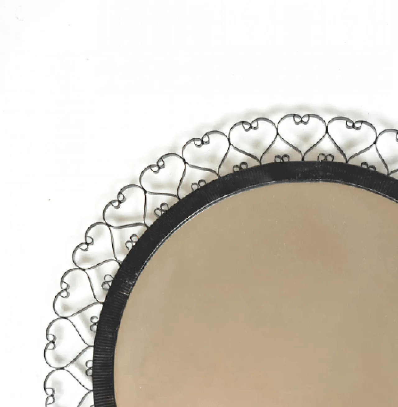 Specchio rotondo 71/3 con cornice in acciaio di VEB Sonneberg, anni '70 2