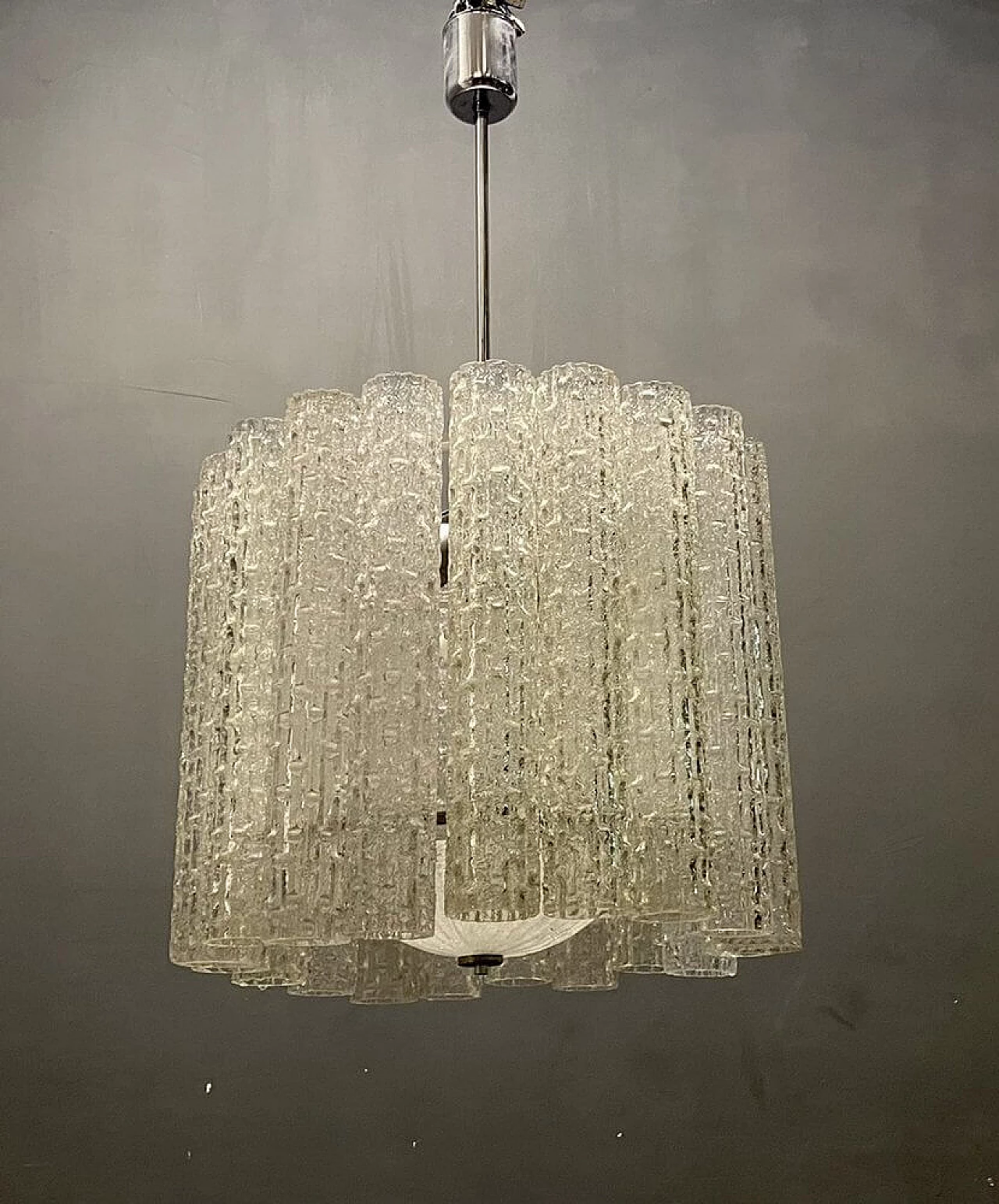 Lampadario in vetro di Murano di Toni Zuccheri, anni '70 1