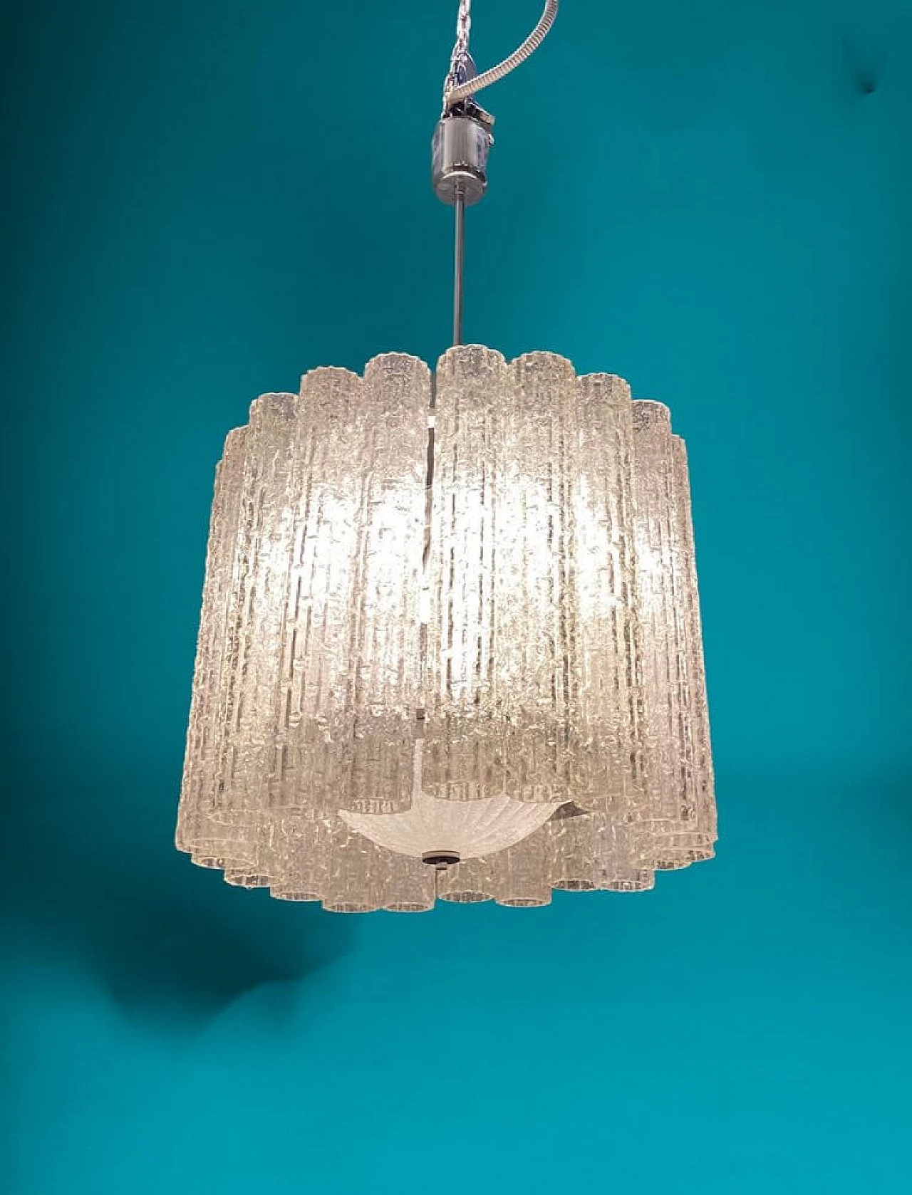 Lampadario in vetro di Murano di Toni Zuccheri, anni '70 6