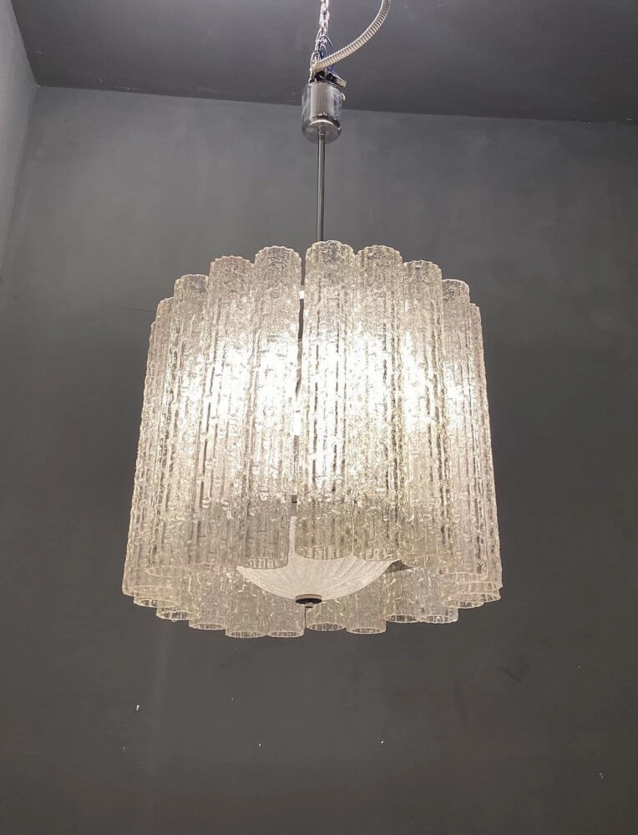 Lampadario in vetro di Murano di Toni Zuccheri, anni '70 7