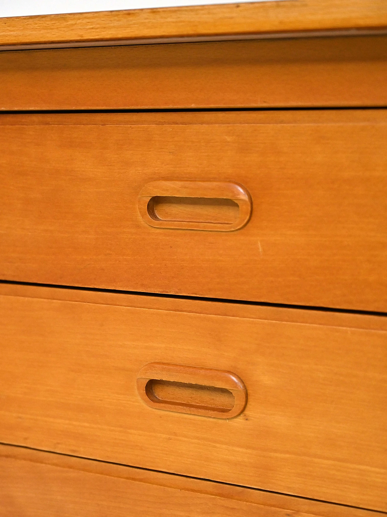 Scrivania scandinava in rovere con cassetti a lato, anni '60 7