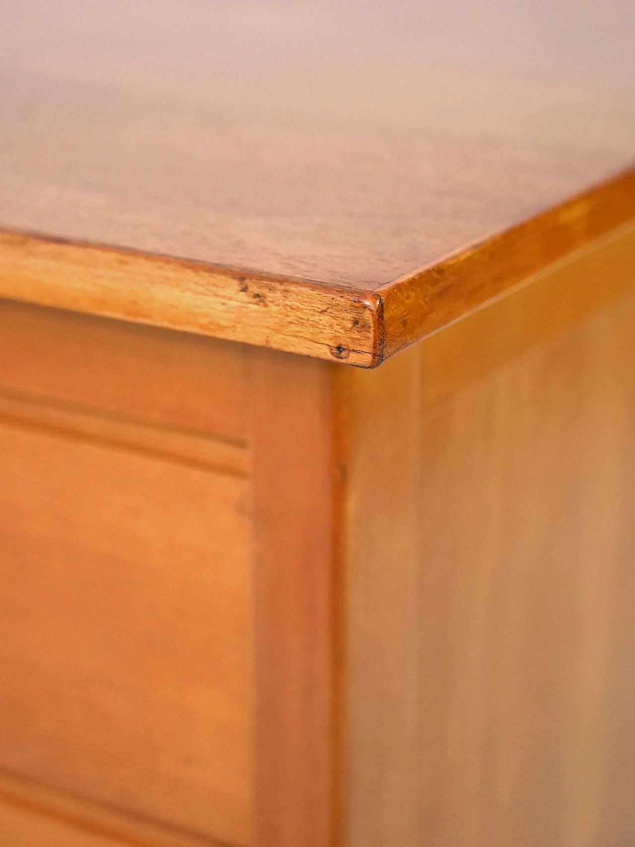 Scrivania scandinava in rovere con cassetti a lato, anni '60 9