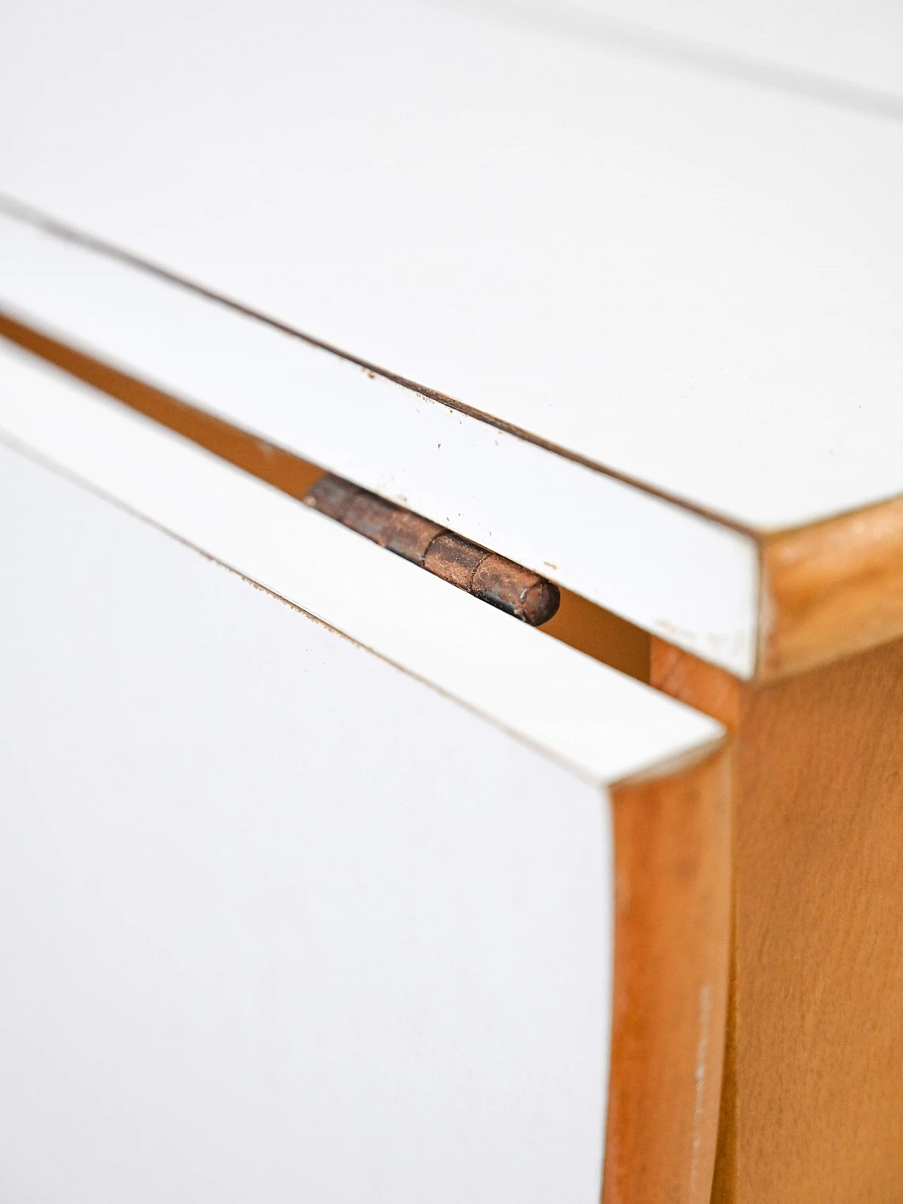 Oval table with side wings and white formica top, 1960s 9