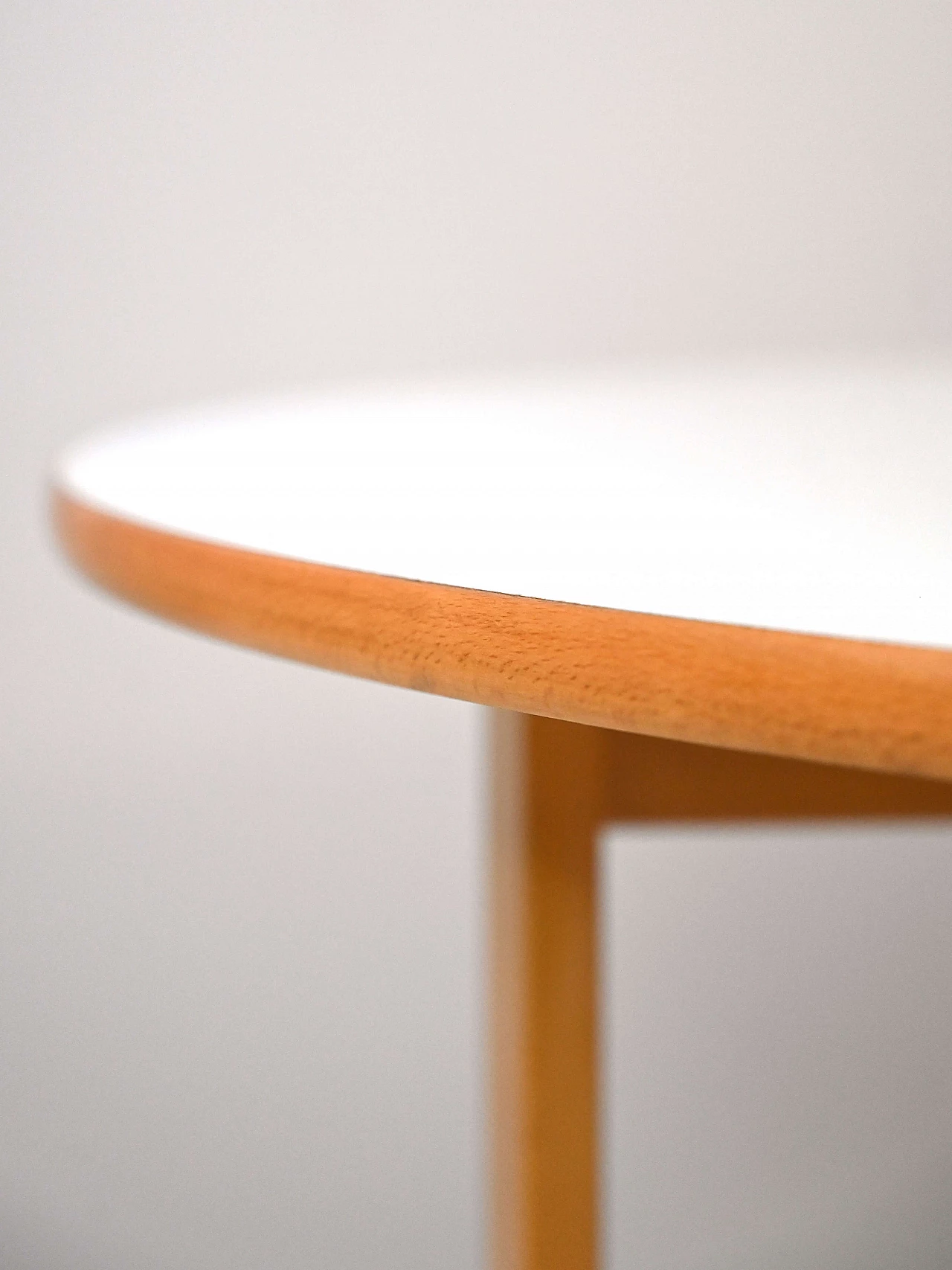 Oval table with side wings and white formica top, 1960s 10