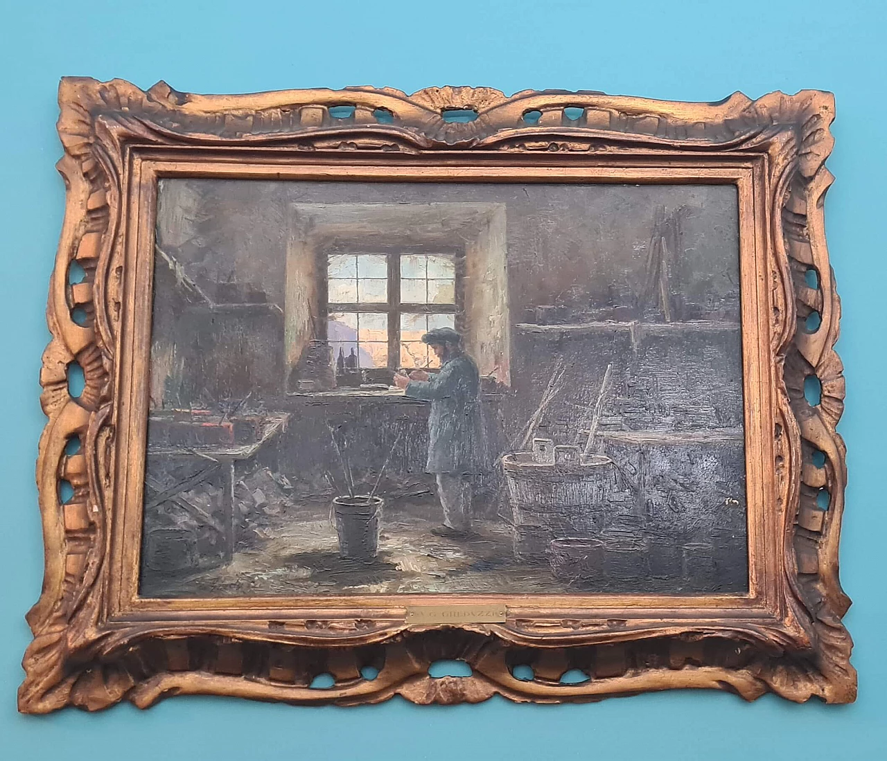 Giuseppe Gheduzzi, dipinto di bottega, olio su tavola, inizio '900 1