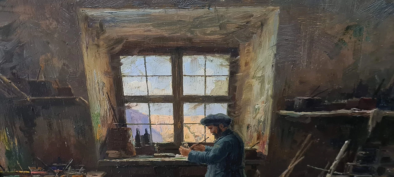 Giuseppe Gheduzzi, dipinto di bottega, olio su tavola, inizio '900 5