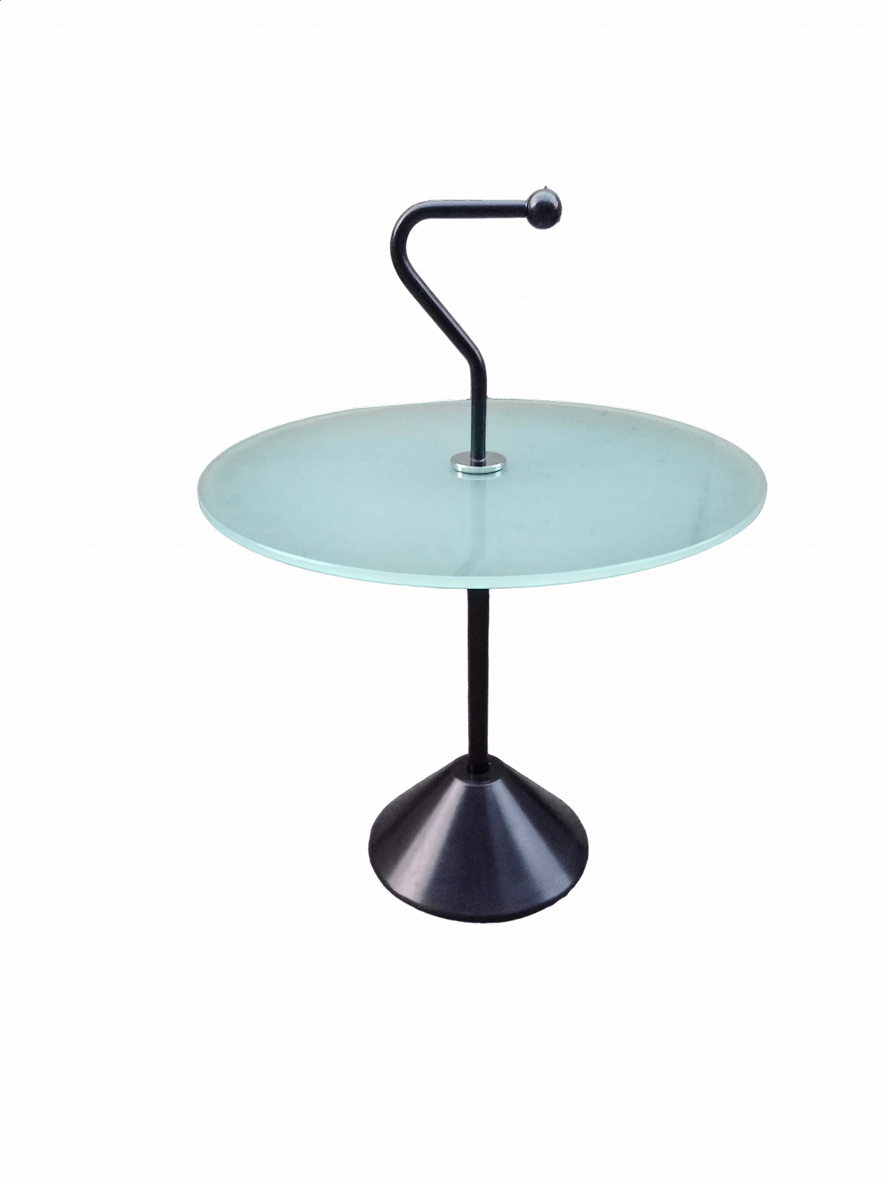 Round metal and glass side table by Carlo Bimbi, 1980s 5