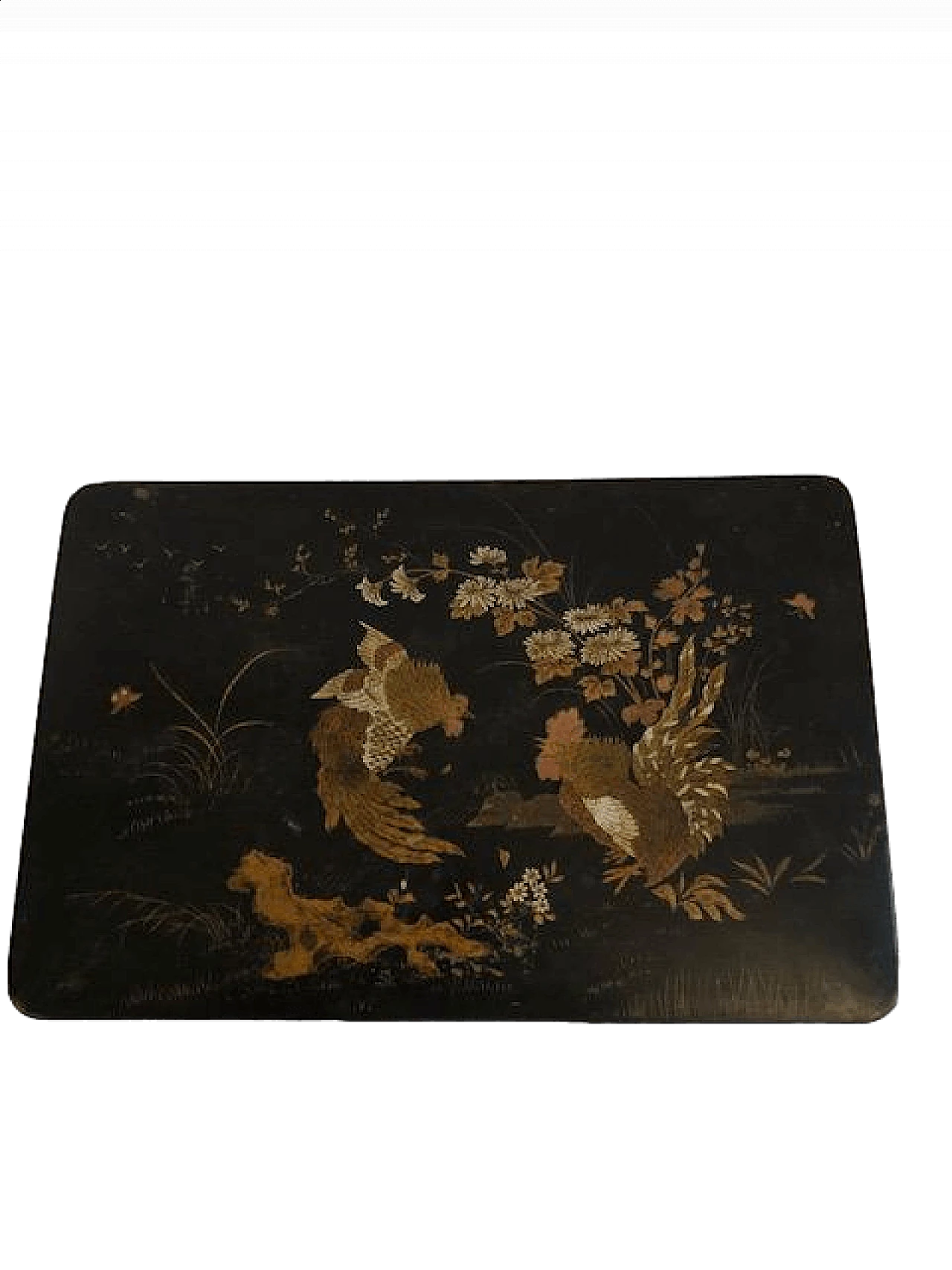 Scatola giapponese in legno ebanizzato e dipinto, '800 4