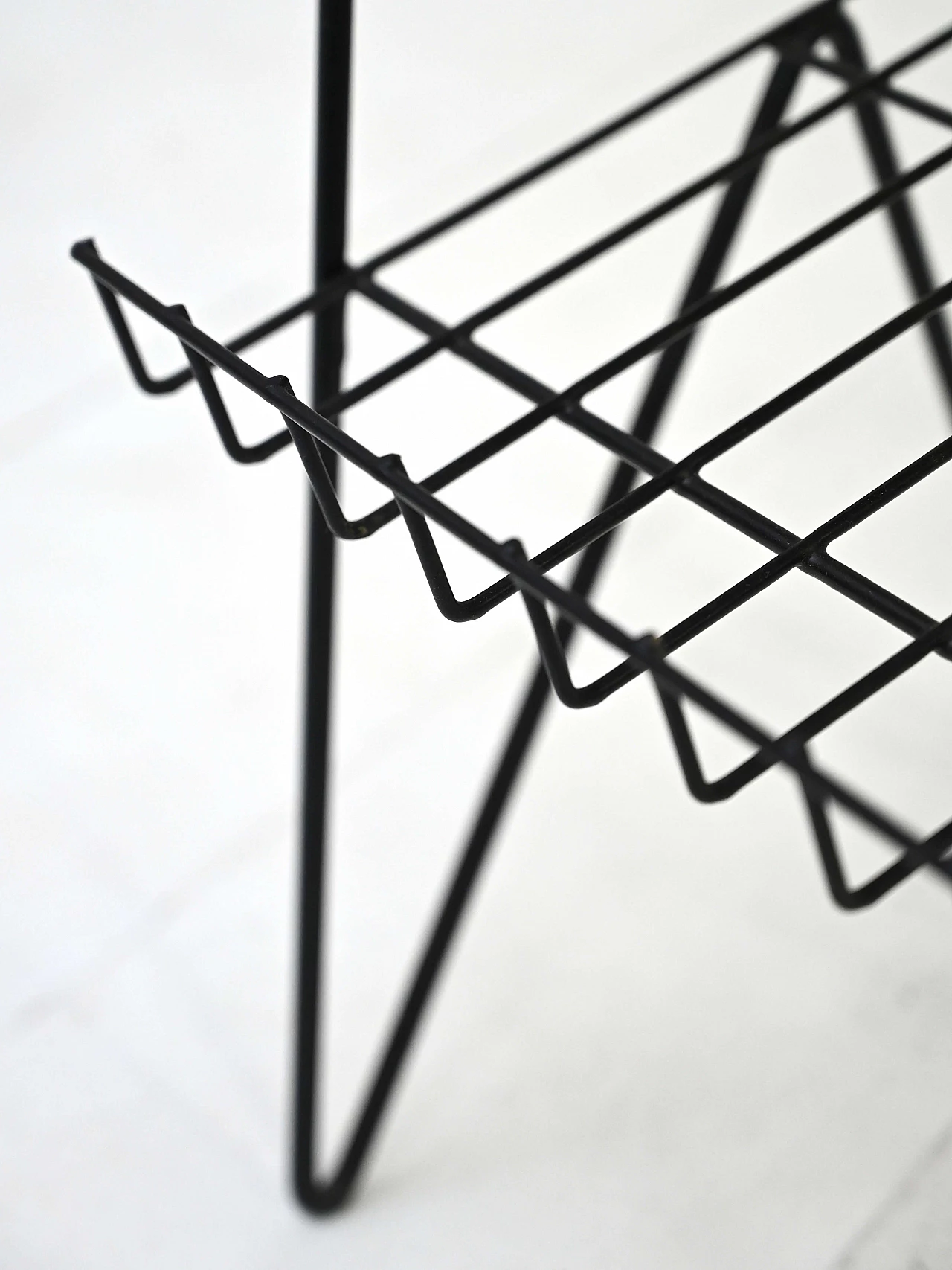 Pair of side tables in teak and black metal, 1960s 5