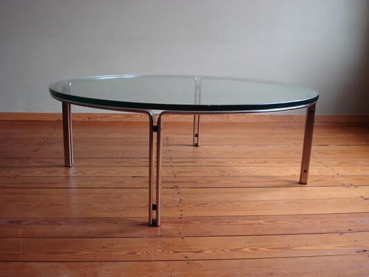 Steel and glass side table by Horst Brüning for Kill International, 1960s 1