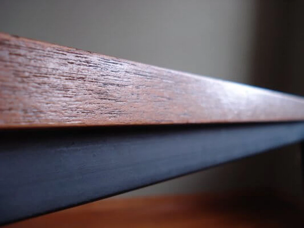 Tavolino quadrato in acciaio e teak di Wilhelm Renz, anni '60 6