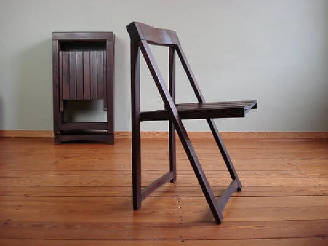 6 Beech folding chairs by Aldo Jacober for Alberto Bazzani, 1960s 3