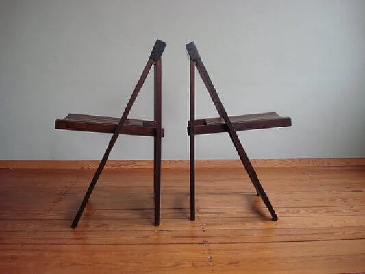 6 Beech folding chairs by Aldo Jacober for Alberto Bazzani, 1960s 7