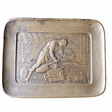 Vassoio in bronzo di Ferdinand Levillain, 1900