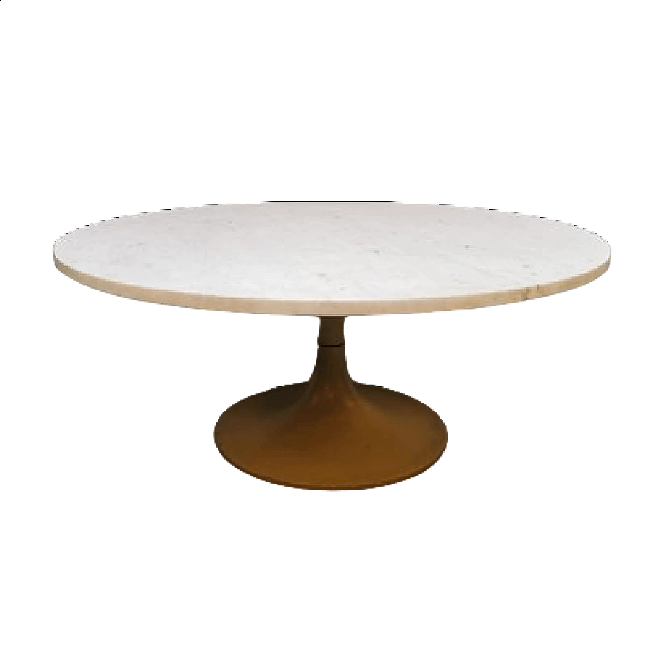Tavolino da caffè con piano in marmo bianco di Carrara e base in metallo, anni '70 13