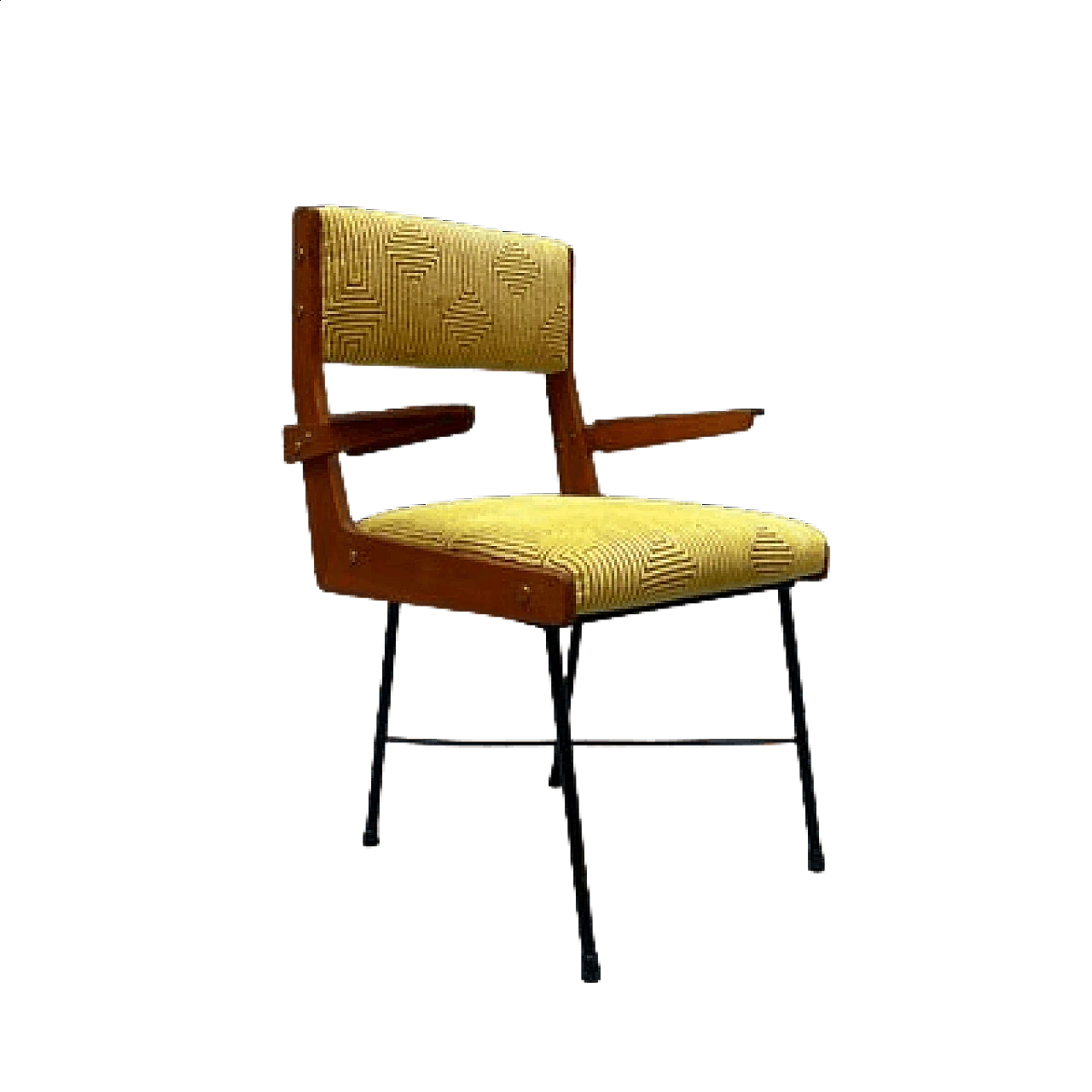 Velvet chair with geometric pattern, 1950s 23