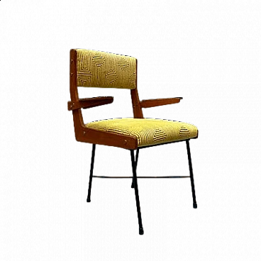 Velvet chair with geometric pattern, 1950s