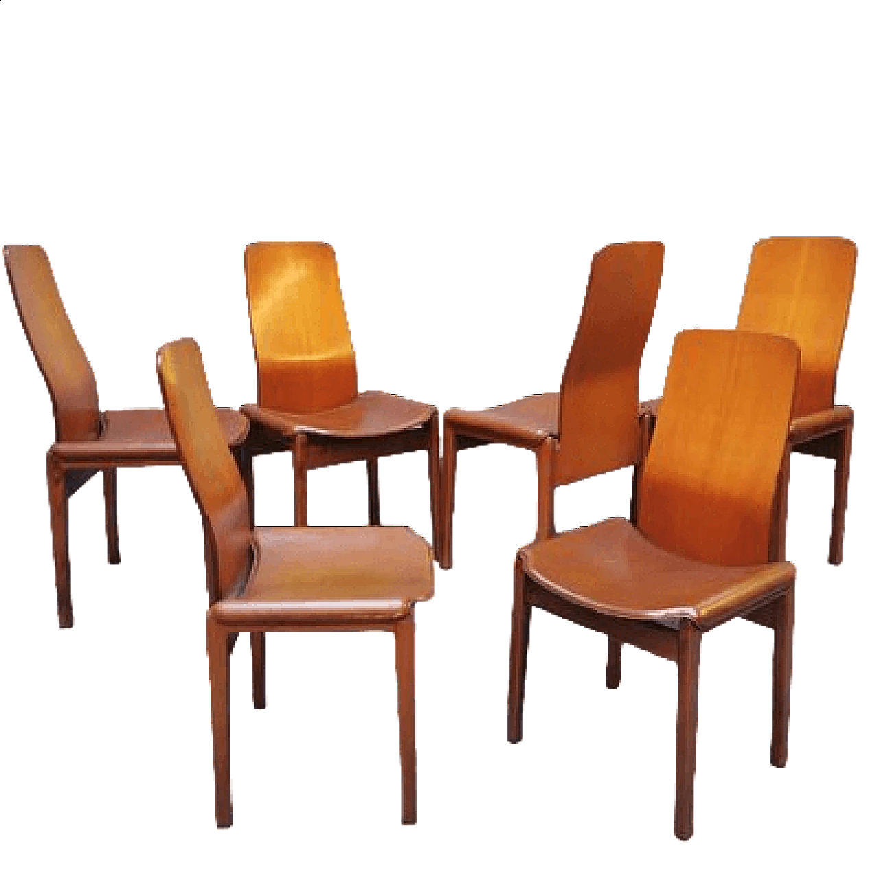 6 Chairs by Tito Agnoli for Molteni, 1960s 9