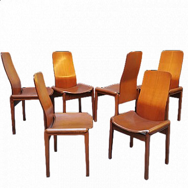 6 Chairs by Tito Agnoli for Molteni, 1960s