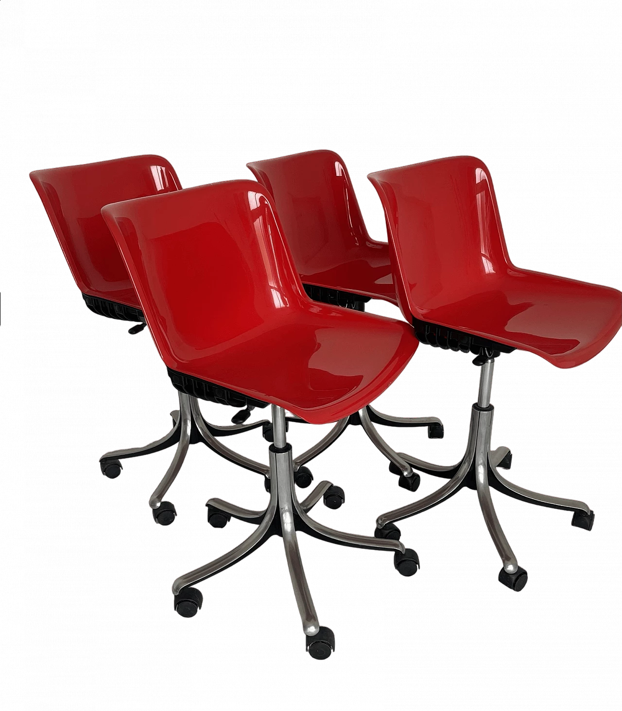 4 Swivel chairs by Osvaldo Borsani for Tecno, 1980s 4