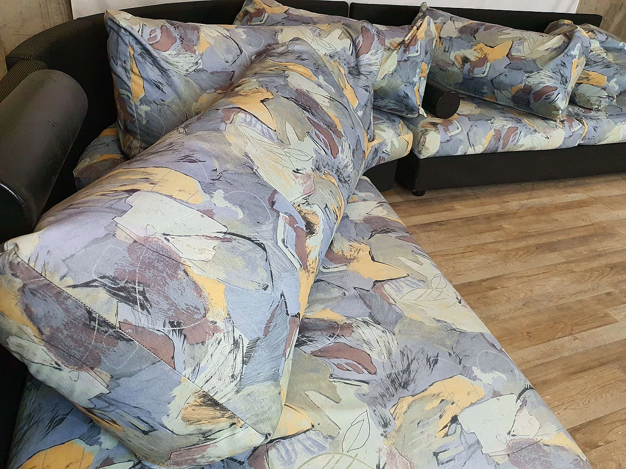 Divano modulare con cuscini, poggiatesta e braccioli removibili, anni '70 16