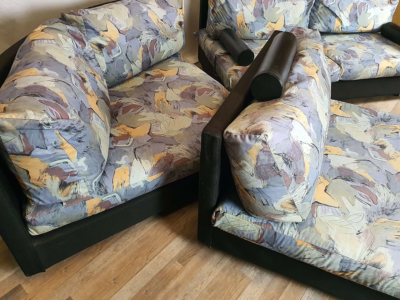 Divano modulare con cuscini, poggiatesta e braccioli removibili, anni '70 26