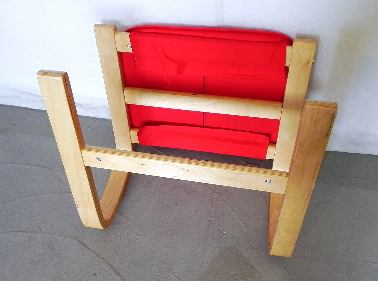 Sgabello in legno di betulla curvato con seduta imbottita 14