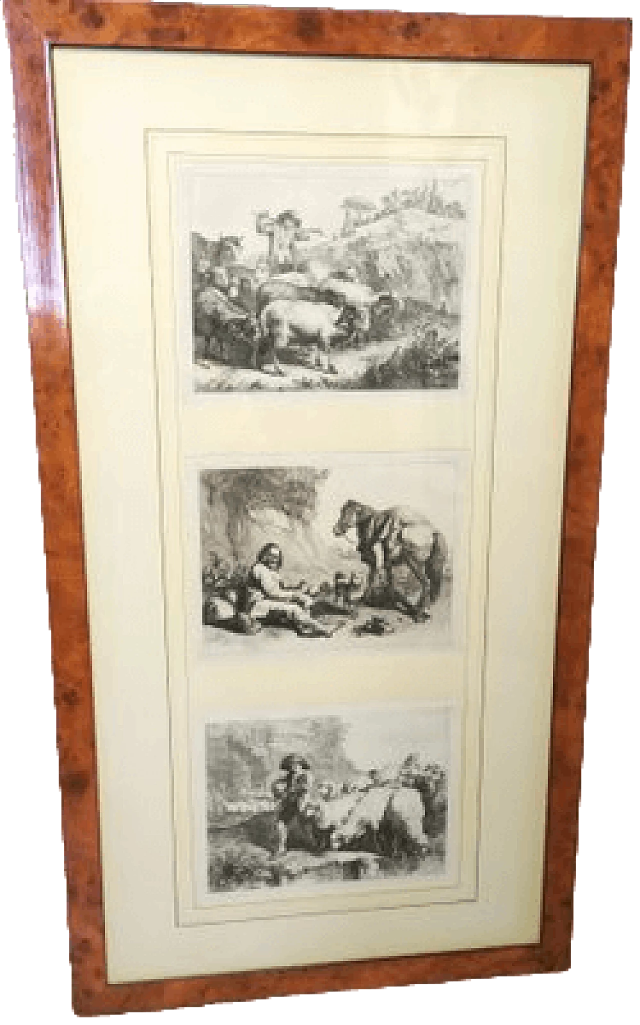 Pair of briarwood frames with engravings by Francesco Londonio, 1763 11
