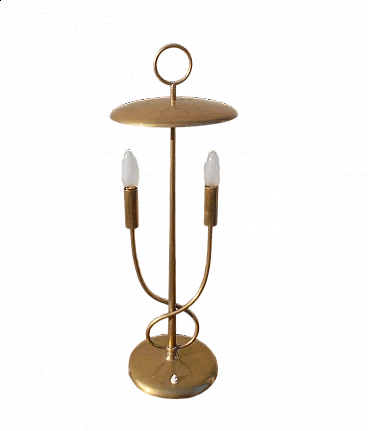 Lampada da tavolo in ottone nello stile di Angelo Lelli, anni '40