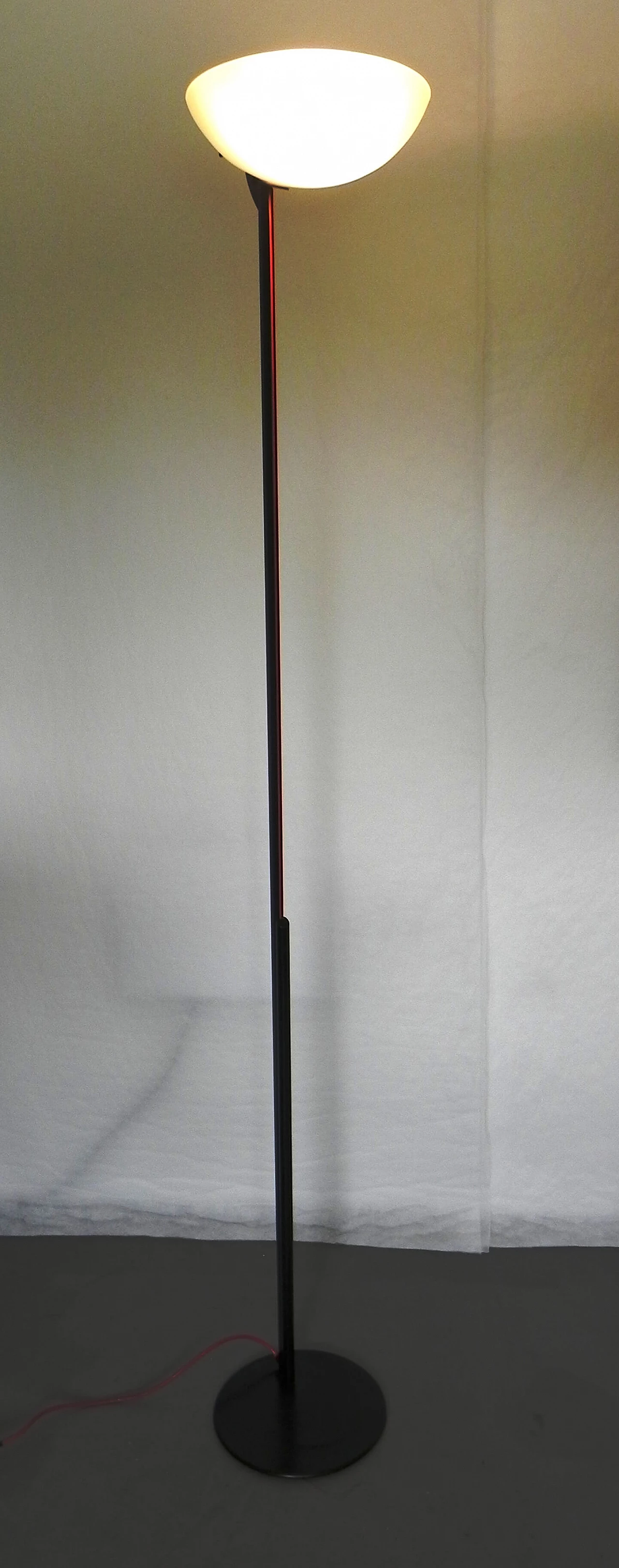 Floor lamp with etched glass diffuser, 1980s 2