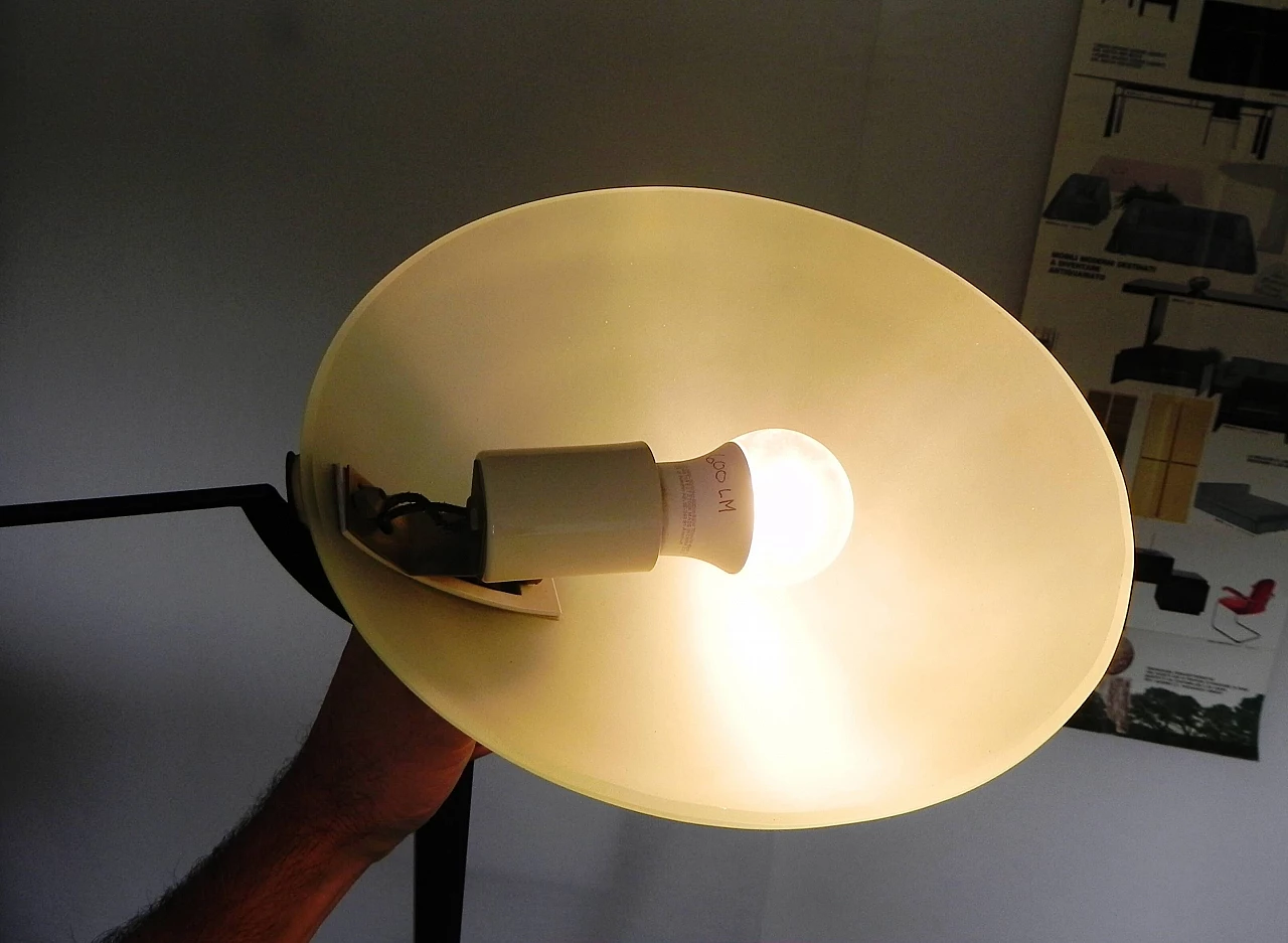 Lampada a stelo con diffusore in vetro acidato, anni '80 9